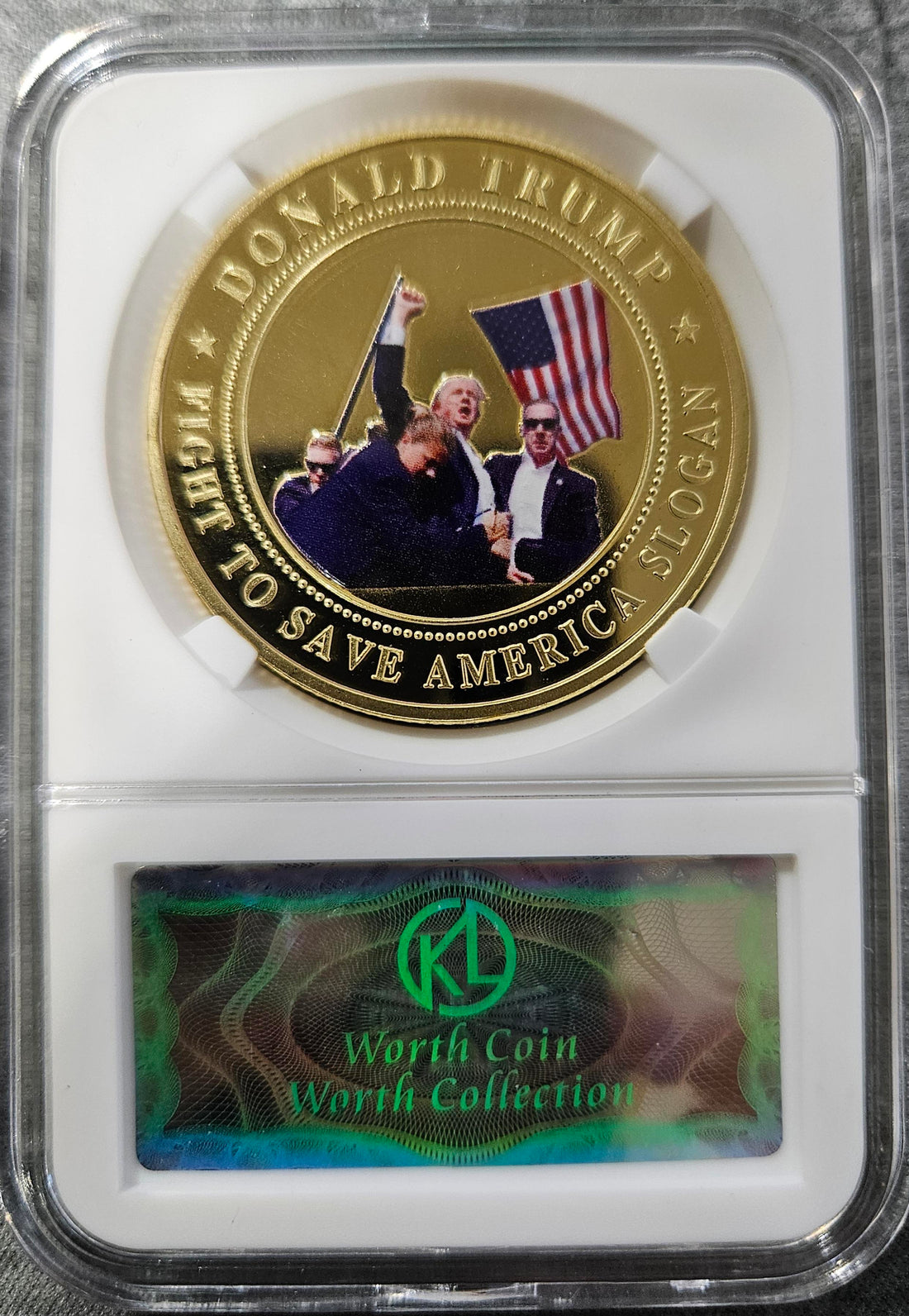 President Donald Trump Mug Shot 2024 Commemorative Gold Plated Coin