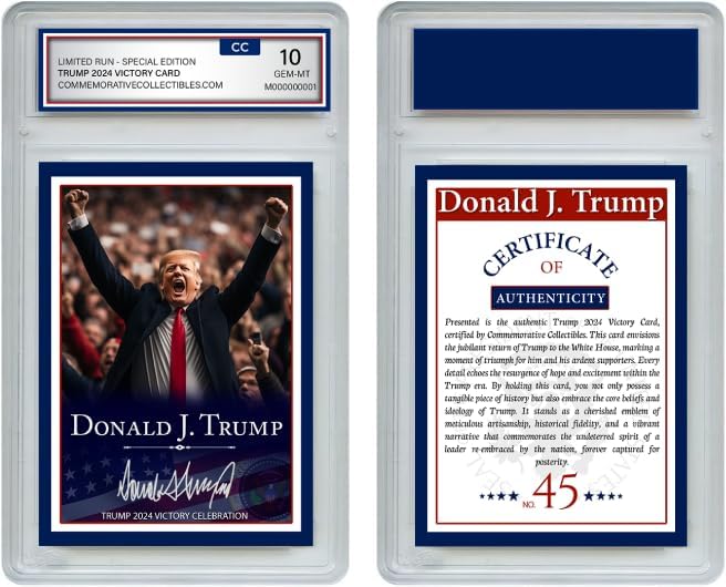 Donald Trump Victory Collector's Trading Card - Gem Mint 10 Rated