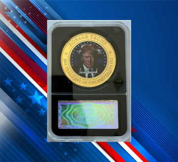 President Donald Trump Mug Shot 2024 Commemorative Gold Plated Coin