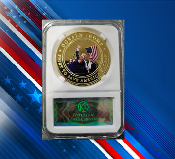 President Donald Trump Mug Shot 2024 Commemorative Gold Plated Coin